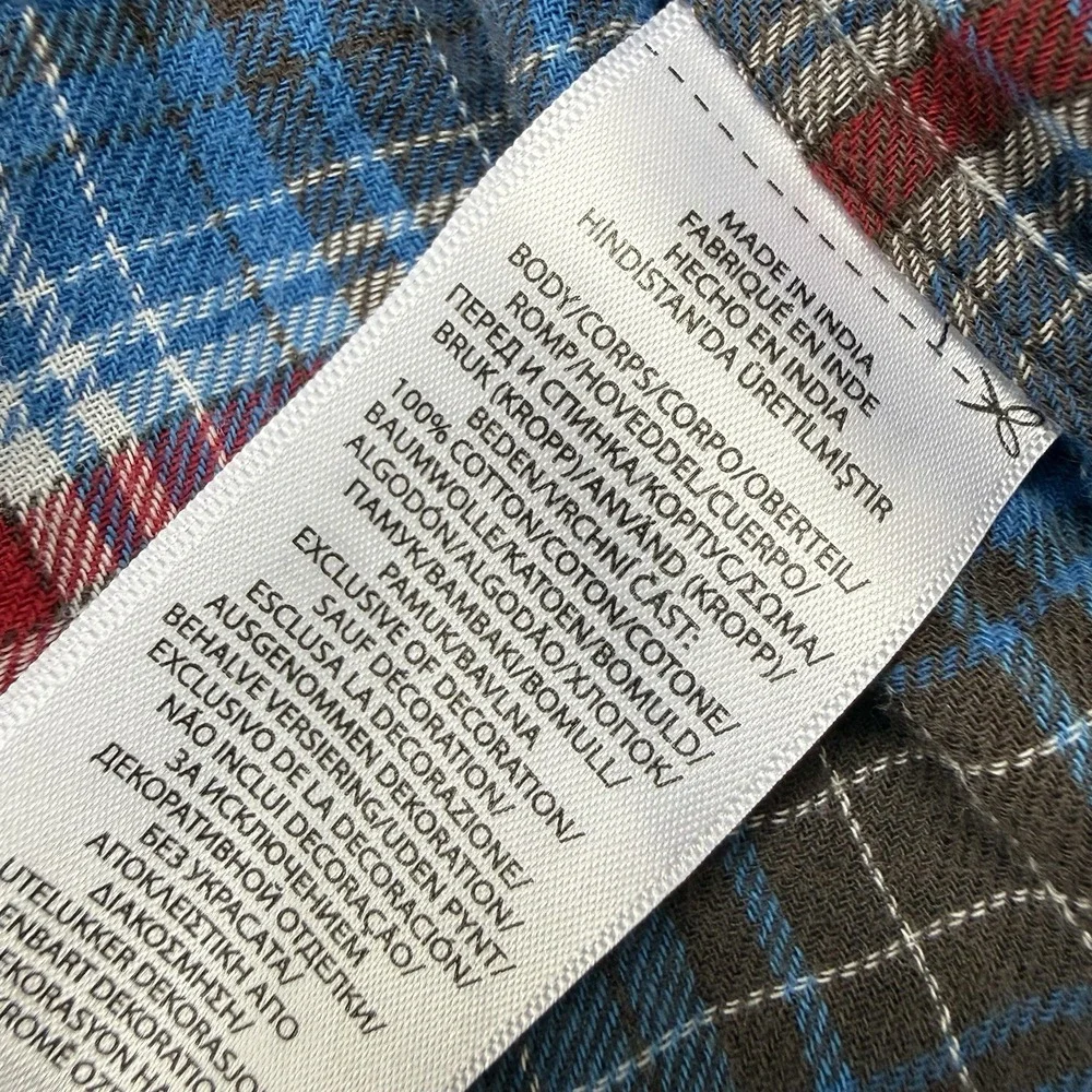 Polo Ralph Lauren Classic Fit Plaid Double Face Shirt Blue Buffalo Flannel Men L